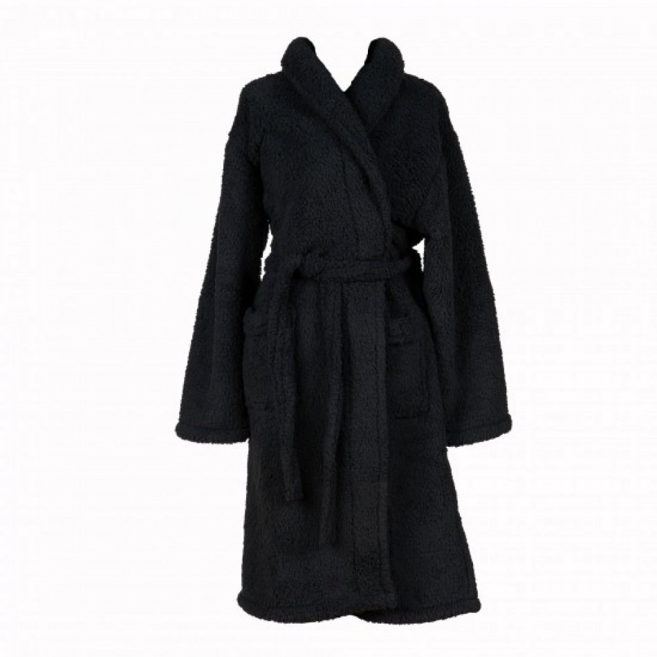 Badjas Sherpa Recycled Zwart